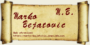 Marko Bejatović vizit kartica